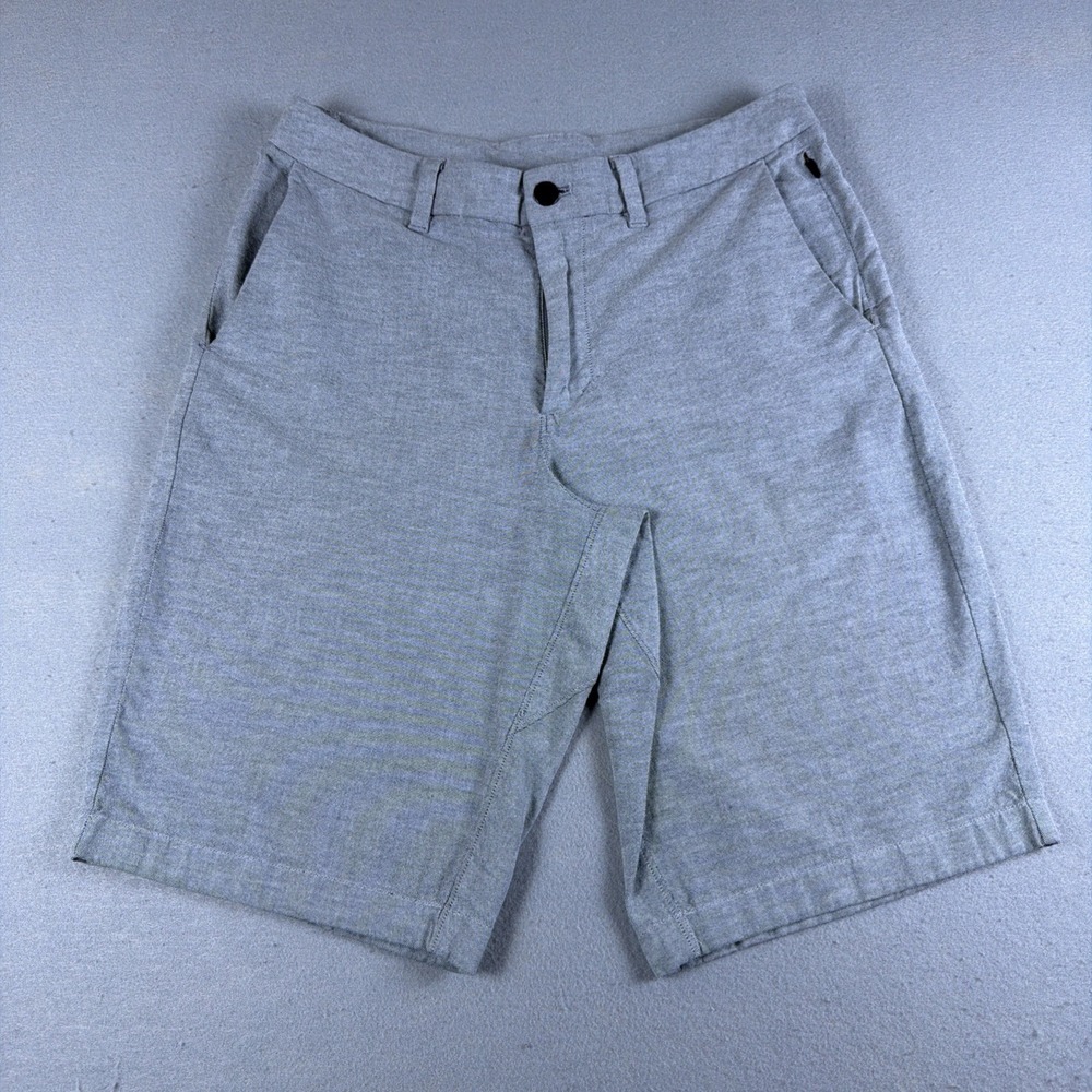 Lululemon Commission Shorts Mens 30 Gray Woven 9" Qwick Chino Stretch Golf